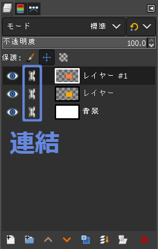 GIMP：レイヤーの連結