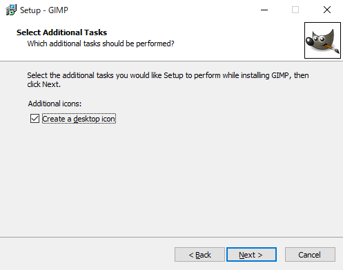 GIMP：デスクトップアイコンの設定