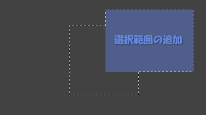 現在の選択範囲に対して、新たに別の選択範囲を追加して統合する