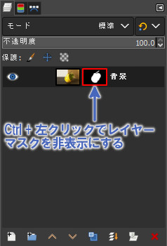 レイヤーマスクの表示・非表示を切り替える