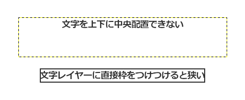 文字は左右には中央配置できるが上下にはできない