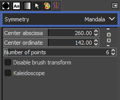 Symmetryのドロップダウンから Mandala を選択