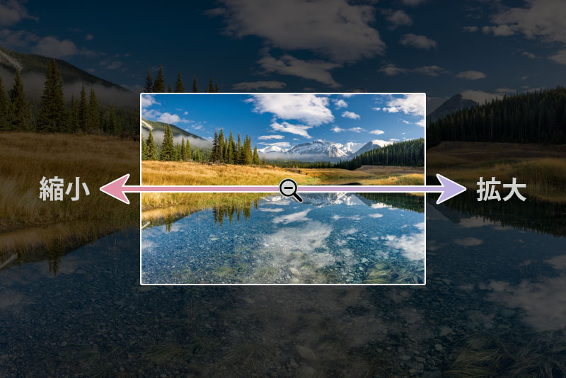 ズームツールを使って拡大縮小する